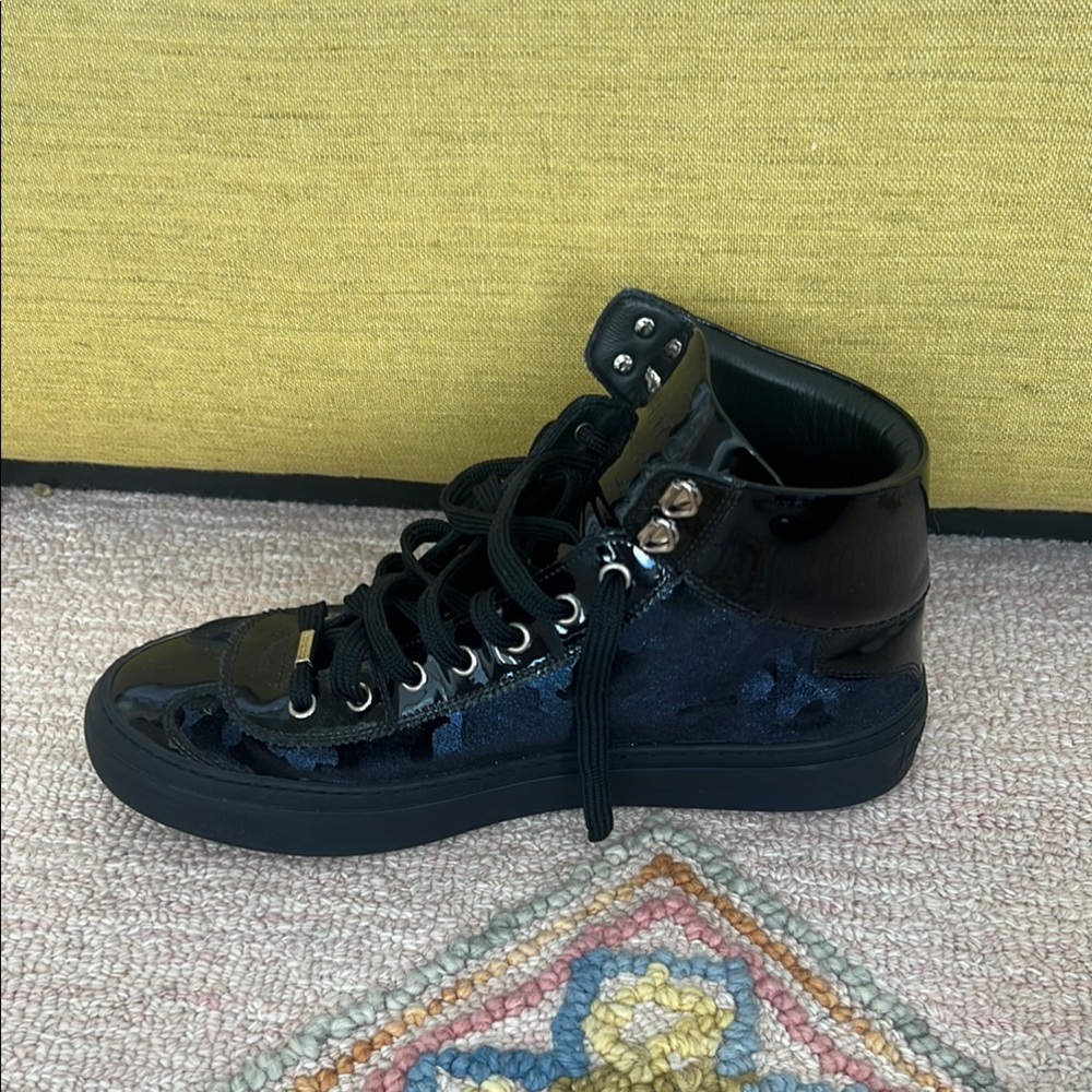 Men’s Jimmy choo Argyle Navy Camo velvet Mix High Top